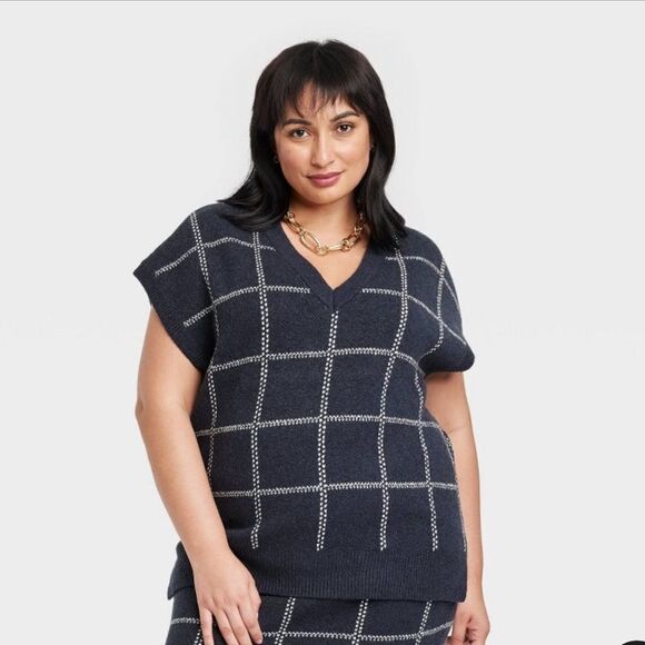🆕️ NWT Womens 4X V-neck Sweater Vest - Picture 1 of 2